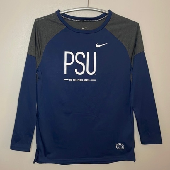 NIKE | Women’s Blue & Gray NIKE DRI-FIT PENN STATE Long Sleeve Shirt Size Small - Picture 3 of 9